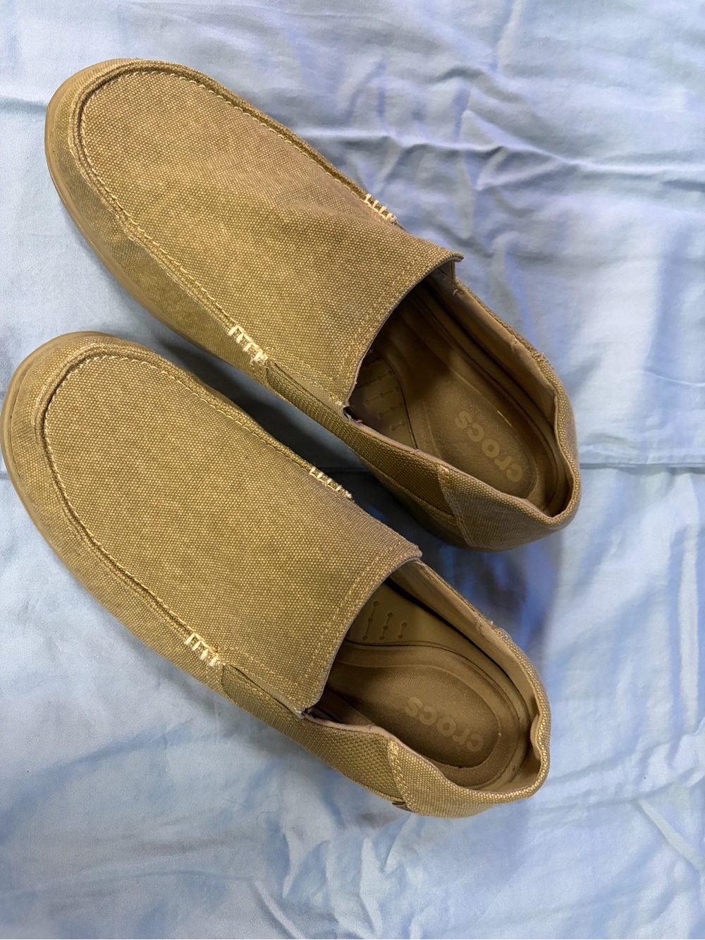 CROCS Men’s Slip-On Loafers in Brown Canvas